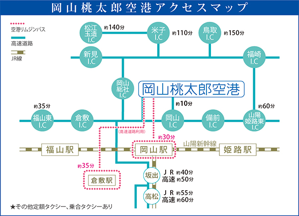岡山空港へのアクセス