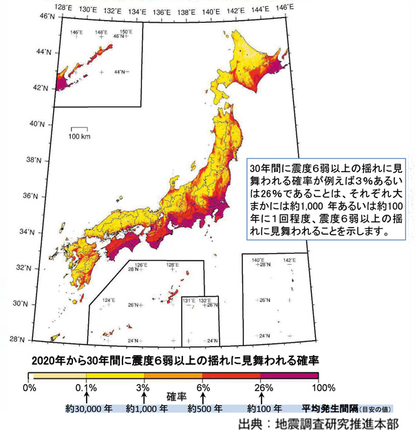 確率論的地震動予測地図（確率の分布）